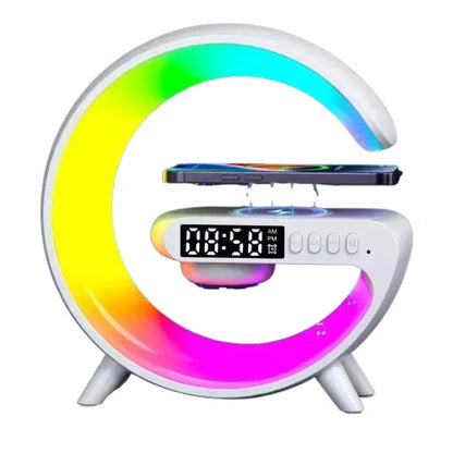LÁMPARA RGB CON CARGADOR INALÁMBRICO Y ALTAVOZ